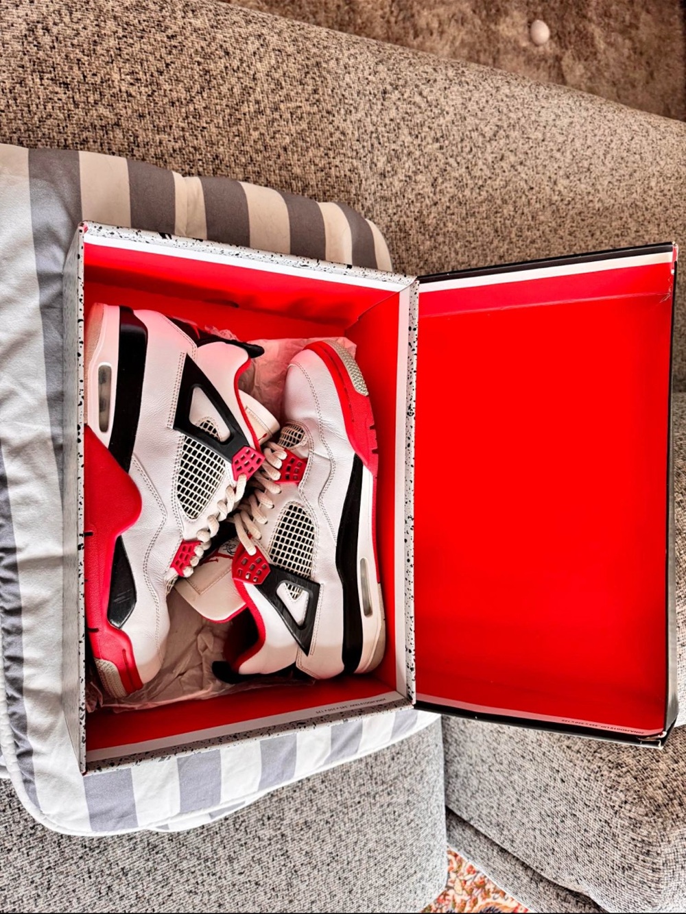 Nike White Red and Black Retro Basketball Sneakers